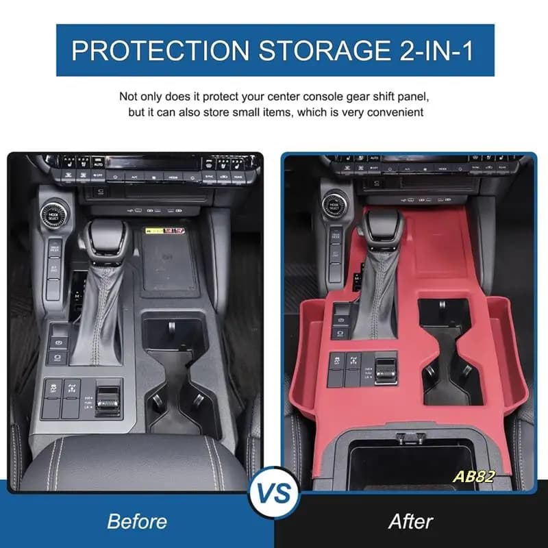 Center Console Panel Silicone Storage Box For Toyota Land Cruiser 250 Prado J250 LC250 2024 2025 Wireless Charging Pad