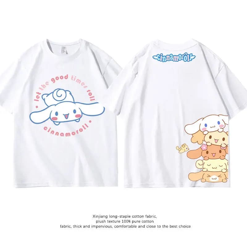 T-shirt per bambini per il tempo libero Yuguigou T-shirt girocollo in puro cotone con stampa fronte-retro di tendenza alla moda per genitori e figli