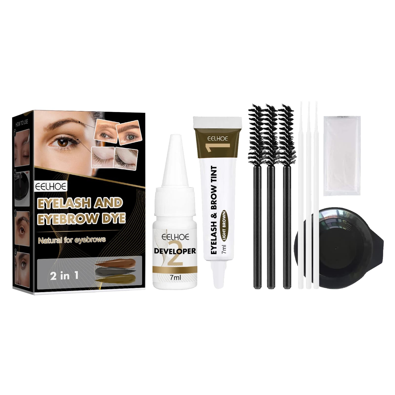 Ciglia sopracciglio tintura per ciglia pasta tinta Kit professionale Mascara permanente colore sopracciglia e ciglia Set di tinture