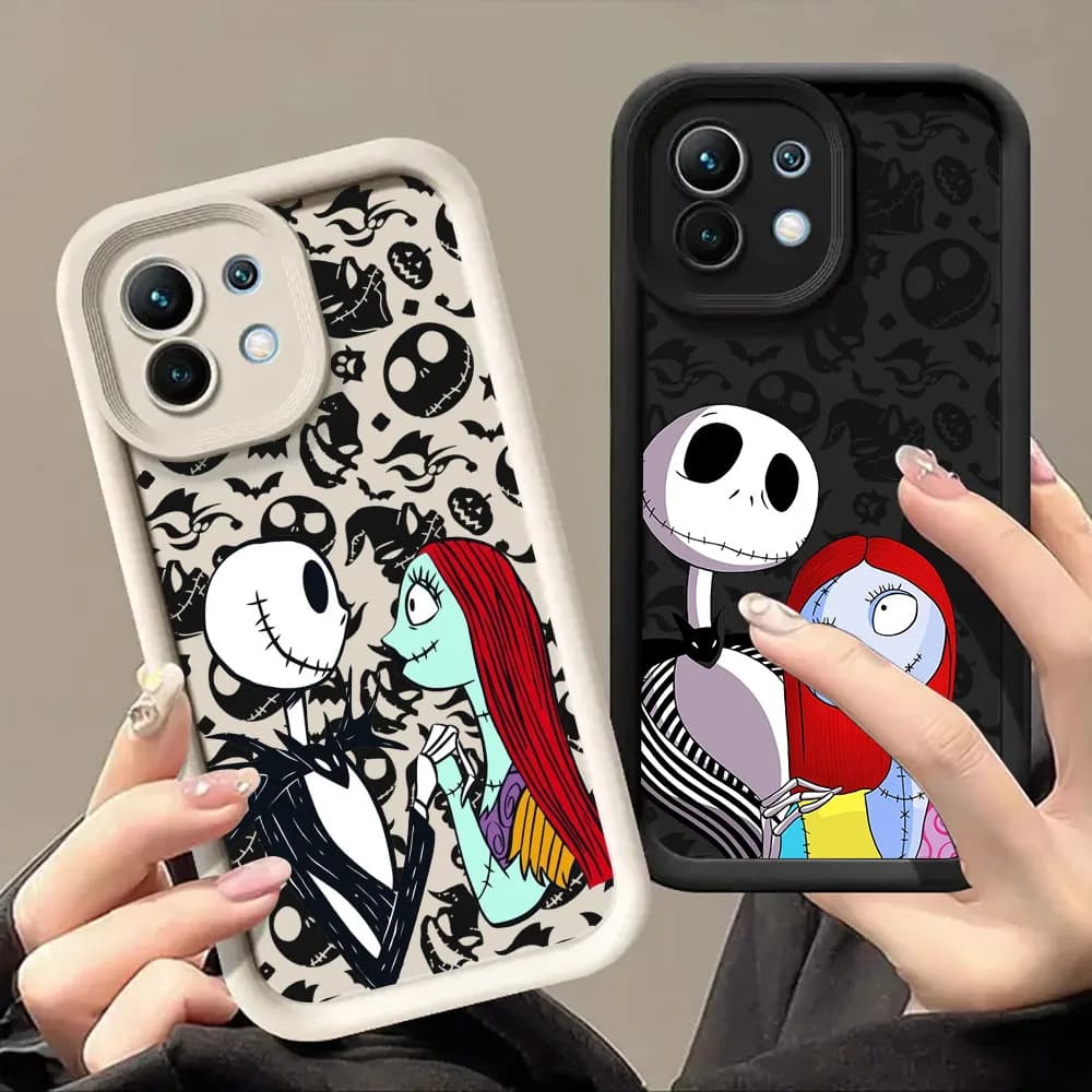Nightmare Before Christmas Jack Sally Skellington Case for Xiaomi 14T 15T Pro 17 Ultra Poco M7 M8 F8 F7 X6 X7 X8 Pro Max Cover