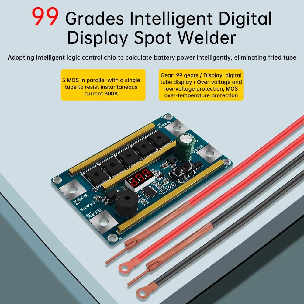 Portable Spot Welder Kit Z99 12V 99-Step Power Adjustable 18650 Lithium Battery Welding Control Board Nickel Plate Welding