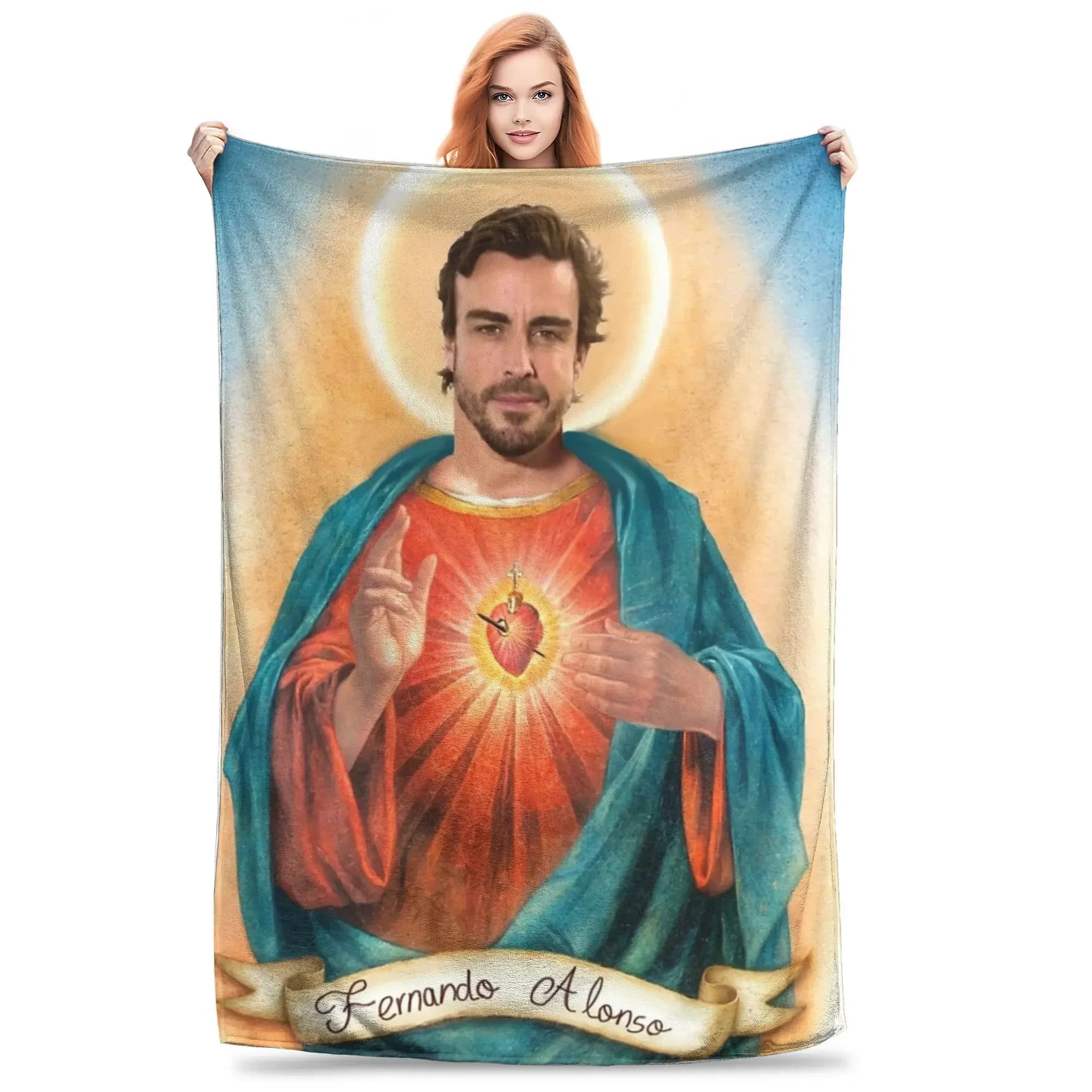Coperta Fernando Alonso Saint di diverse dimensioni, morbida e leggera, per divano, divano e letto