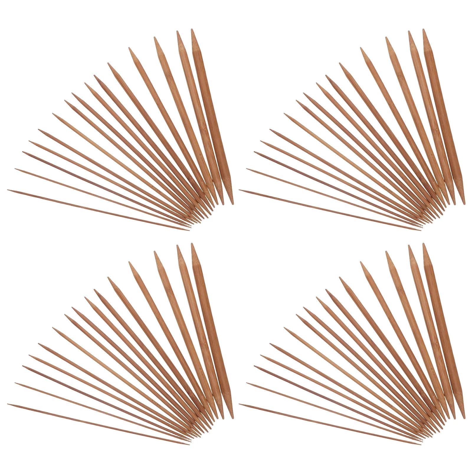 150Pcs Vintage Bamboo Double Pointed Knitting Needles Set Lightweight Eco Friendly Knitting Accessories Kit for Sweaters Scarves