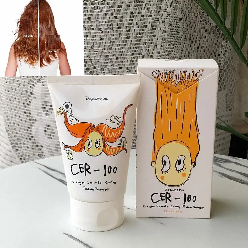 Collagen Ceramide Protein Hair Mask Elizavecca Deep Hydrating Hair Treatment Smoothing Conditioner For Damaged Dry Hair Care