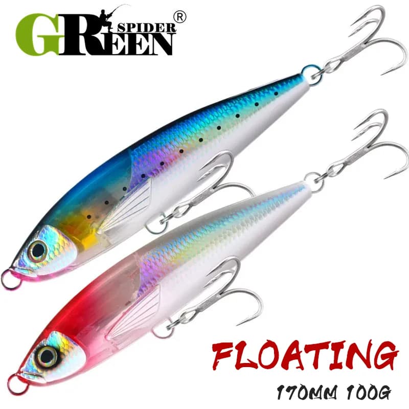 Lama Flash Matita Galleggiante Richiamo di Pesca Topwater Wobbler Esca Dura Stickbait 170mm 100g Per GT Mare Acqua Salata Pesce Affrontare