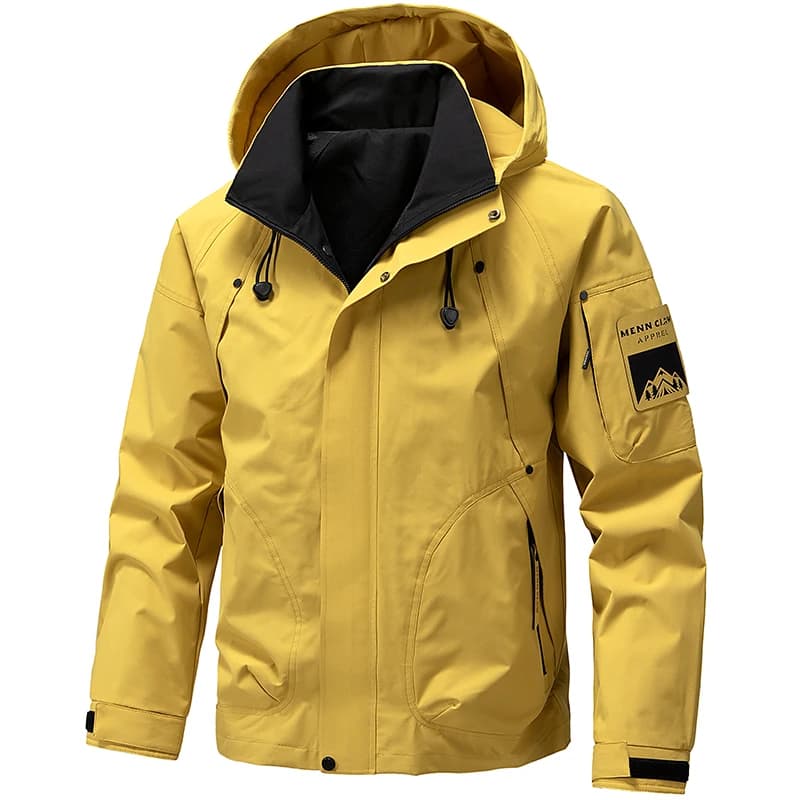 Giacca Impermeabile con Cappuccio da Uomo Primavera 2026, Giacca Softshell Antivento con Zip per Escursionismo e Campeggio, Cappotto Leggero Autunnale