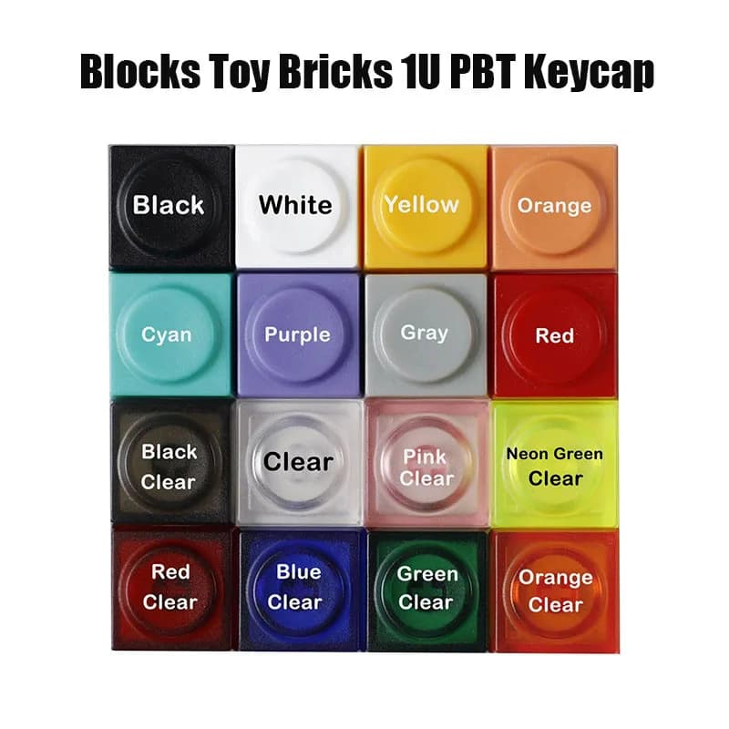 Blocchi Giocattolo Mattoni 1U 1X PBT Keycap Tastiera Meccanica Profilo Basso Vuoto Trasparente Trasparente PC Retroilluminato Key Cap Mx Seitch ESC WASD