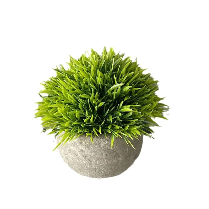 Home desktop simulation, green plants, round balls, pulp simulation, potted plant combination