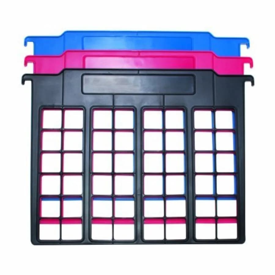 File and Folder Dividers, 3-Count, Red/Blue/Black 50912