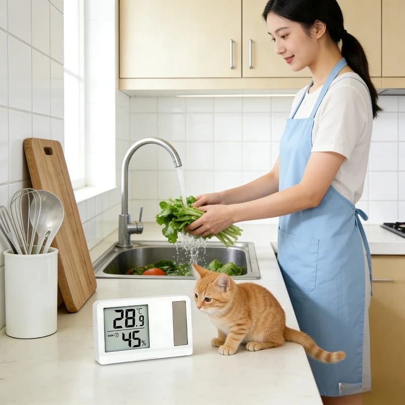 Termometro digitale per interni con display digitale, mini termometro elettronico solare da 5 pezzi, monitoraggio accurato per la casa