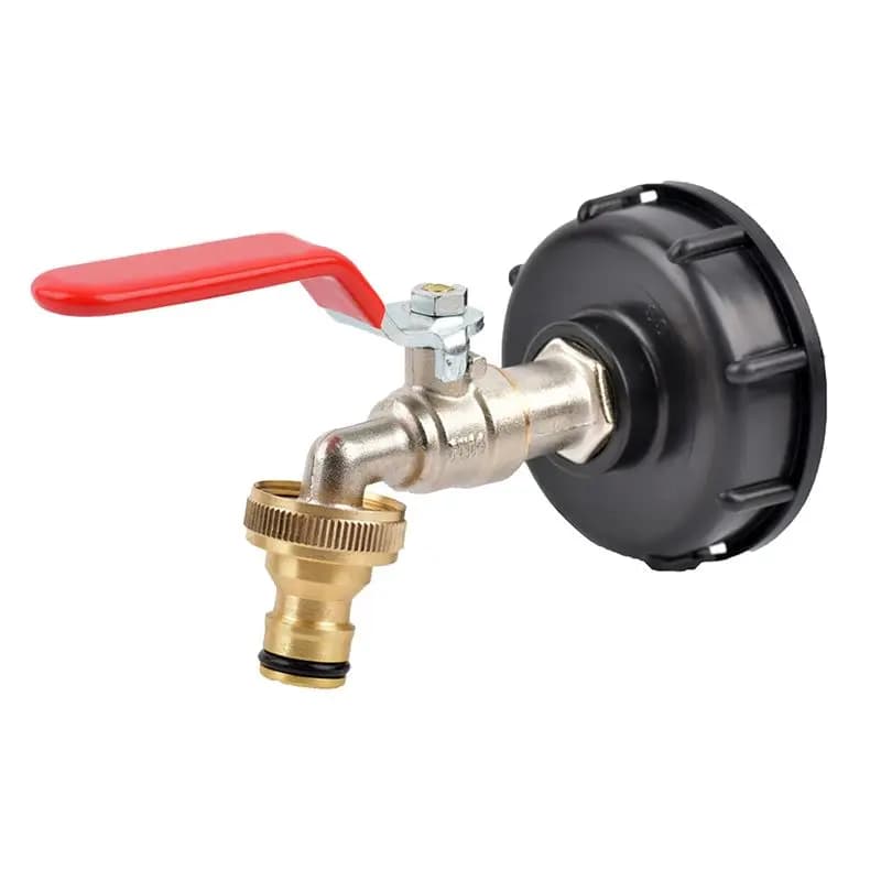 Adattatore per Rubinetto in Lega ABHZ-IBC S60X6 con Filettatura Grossa, Raccordi per Valvole, Connettore per Tubo da Giardino, Strumento di Drenaggio in Metallo