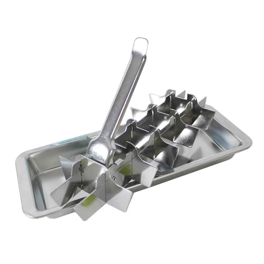 Stampo per Cubetti di Ghiaccio in Acciaio Inox con 18 Scomparti, Rettangolare, Congelamento Rapido, Divisori Rimovibili, Facile da Sformare