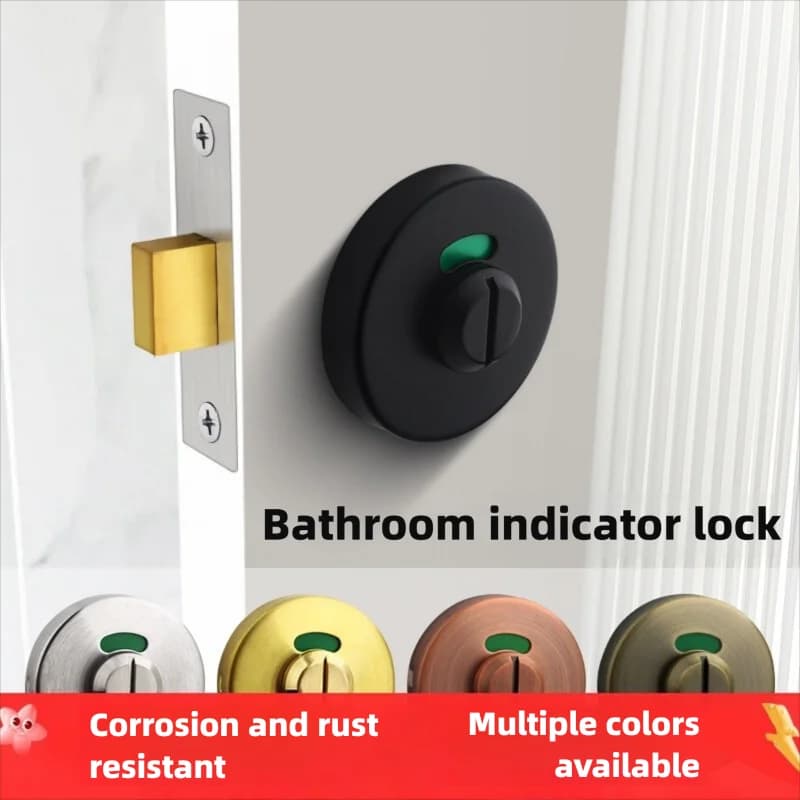 Maniglia per porta WC in acciaio inossidabile con indicatore di privacy e chiusura per armadietto bagno