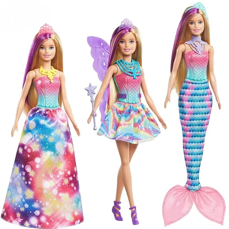 Genuino Barbie Doll Fairytale Giocattoli di moda per ragazze Regali Accessori Bambole giocattolo per bambini Vestiti Barbie per bambola Abito da principessa