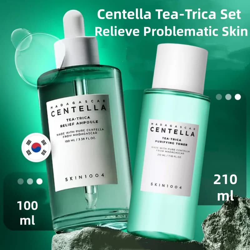 Korean Centella Tea-Trica Oil Control Soothing Toner,Acne Ampoule Essence Facial Serum Hydrating Refreshing Skincare Products
