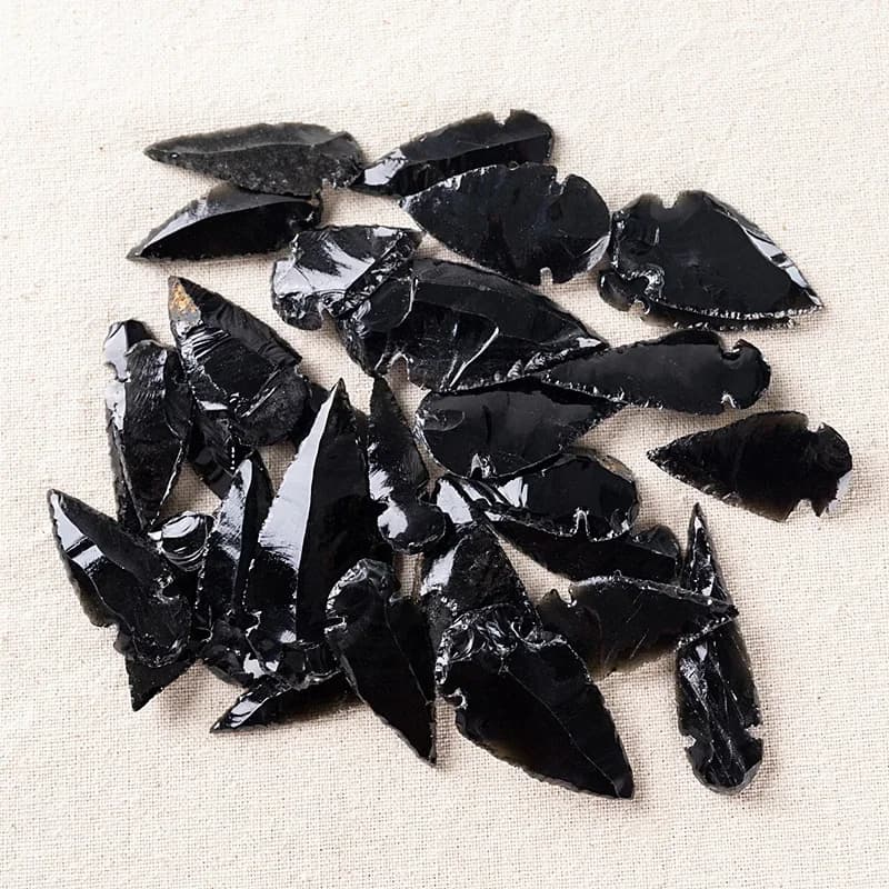 3 pezzi di freccia naturale ossidiana quarzo materiale spirito malvagio cristallo decorazioni per la casa pietra di energia curativa Reiki creazione di gioielli fai da te