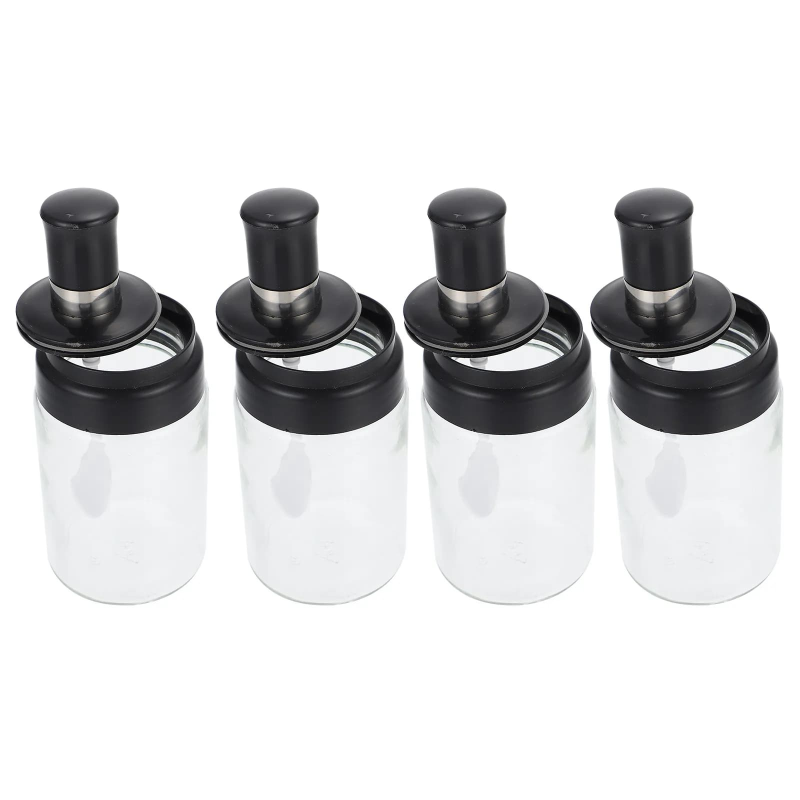 Set di 4 Barattoli per Spezie con Tappo a Prova di Perdite, Bottiglie per Condimenti per Casa, Ristorante, Catering, Contenitori per Olio, Sale, Pepe