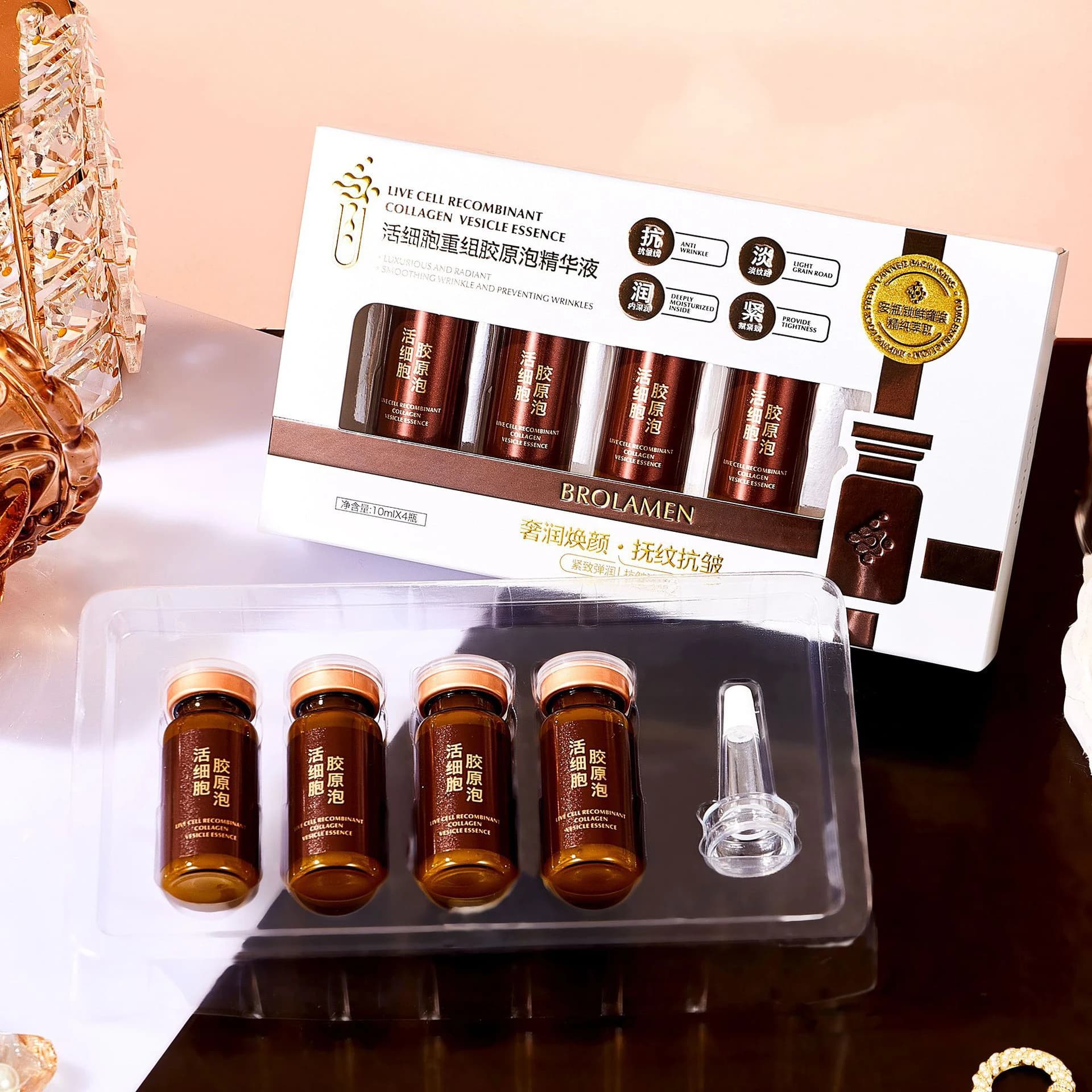 Live Cell Recombinant Collagen Essence Serum Face Hydrating Deep Strength Hydrating Smoothing Skin Care