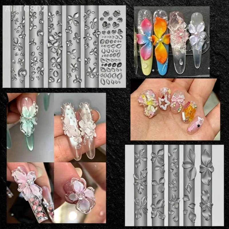 1/2Pcs 3D Flower Silicone Nail Mold Stereo Petal Nail Art Mould For UV Resin Gel Carved Flower DIY Home Nail Decoration Making
