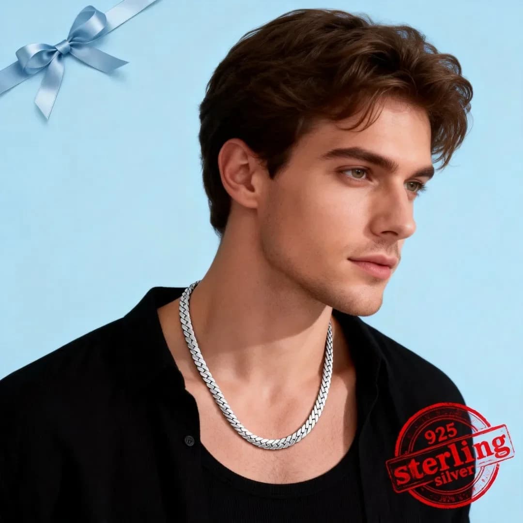 Collana di Lusso in Argento Sterling 925 Placcato Oro 18K, Catena 5MM, 20-60CM, Design di Marca per Uomo e Donna, Gioielli per Matrimonio e Fidanzamento