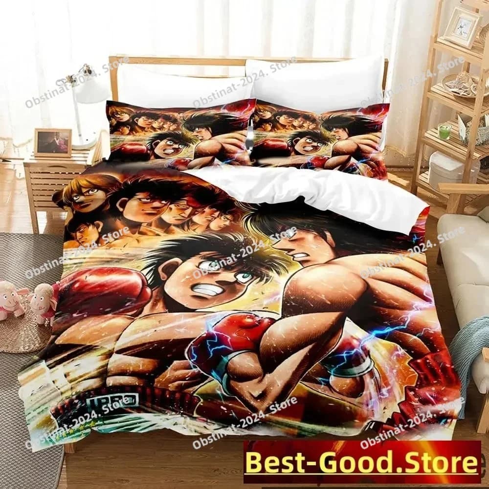 Lotta Spirito Hajime No Ippo Anime Stampato Set letto Copripiumino Federa Set biancheria da letto Lenzuolo Copripiumino Full Size