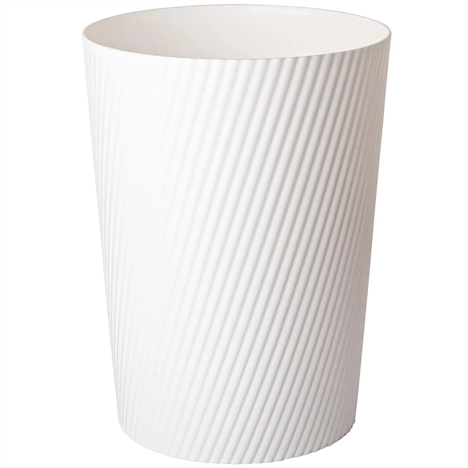Small Trash Can Wastebasket for Bathrooms, Laundry Room, Kitchen, Office with Compact Design and Easy Clean Plastic