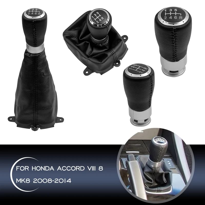 Per Honda Accord VIII 8 MK8 2008 2009 2010 2011 2012 2013 2014 5/6 Velocità Auto Pomello Del Cambio Leva Bastone Gaitor Boot copertura caso