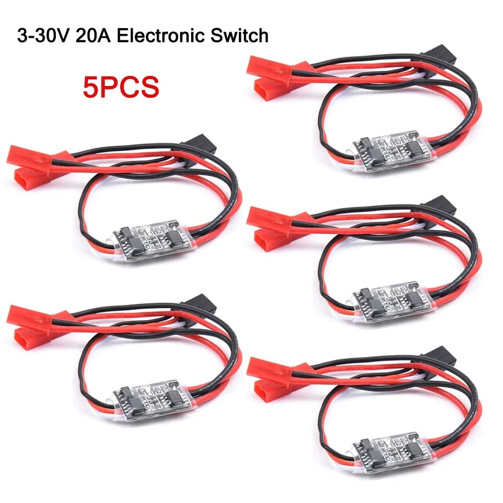 5/1 pz telecomando on/off 3-30 V RC 20A interruttore elettronico per droni telecomandati auto camion luci a LED controllo del segnale PWM
