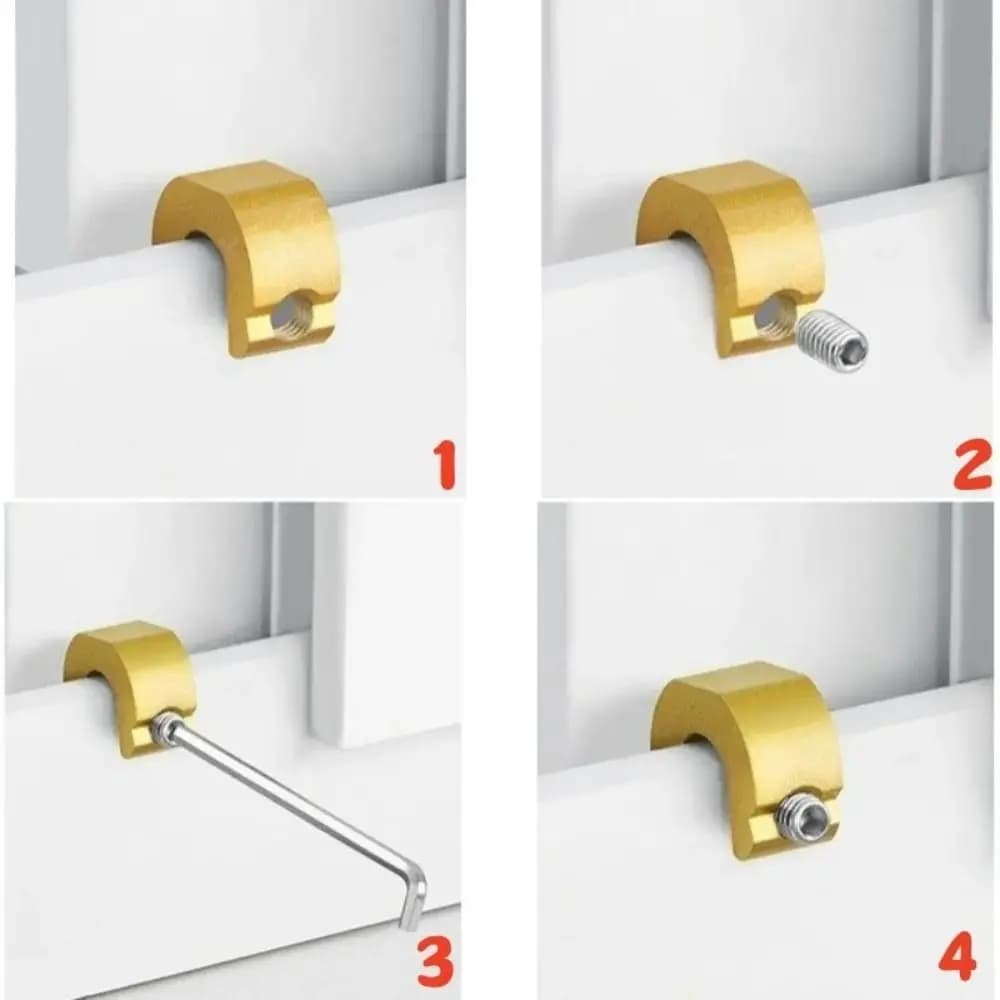 Aluminum Alloy Window Lock Stopper Anti-theft Adjustable Sliding Door Limiter Sliding Frame Plug Security Window Security Lock