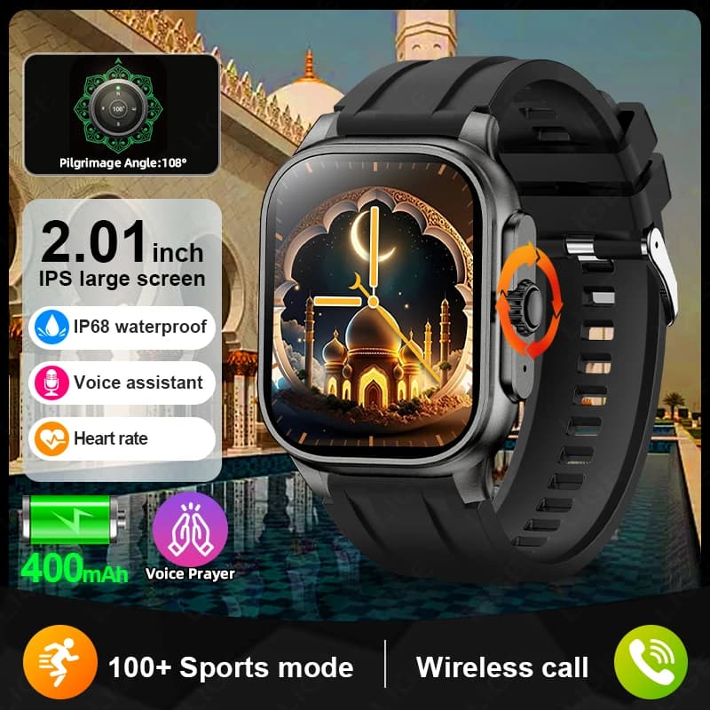 LIGE Quran Hadith Audio 2.01 Smart Watch 4GB di memoria Chiamata Bluetooth Uomo Batteria da 400 mAh IP68 Smartwatch impermeabile per Android IOS
