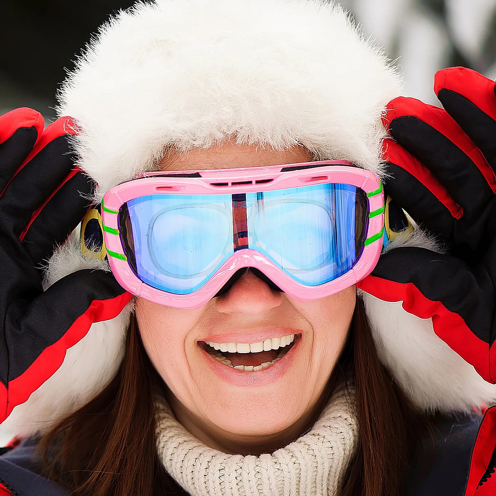 Butterfly Myopia Ski Goggles Frame Lightweight Tr Windproof Prescription Adapter Compatible with Glasses for Skiing Snowboarding