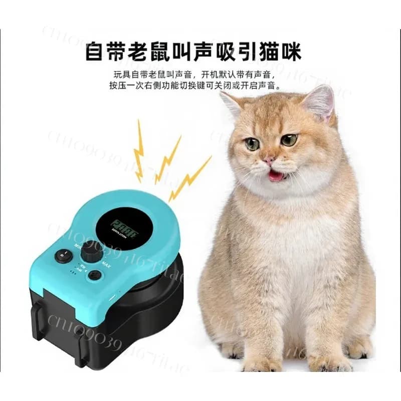 Giocattolo interattivo per gatti con telecomando, tapis roulant elettrico con piume e suono per il gioco e la perdita di peso in ambienti interni, 1 pezzo