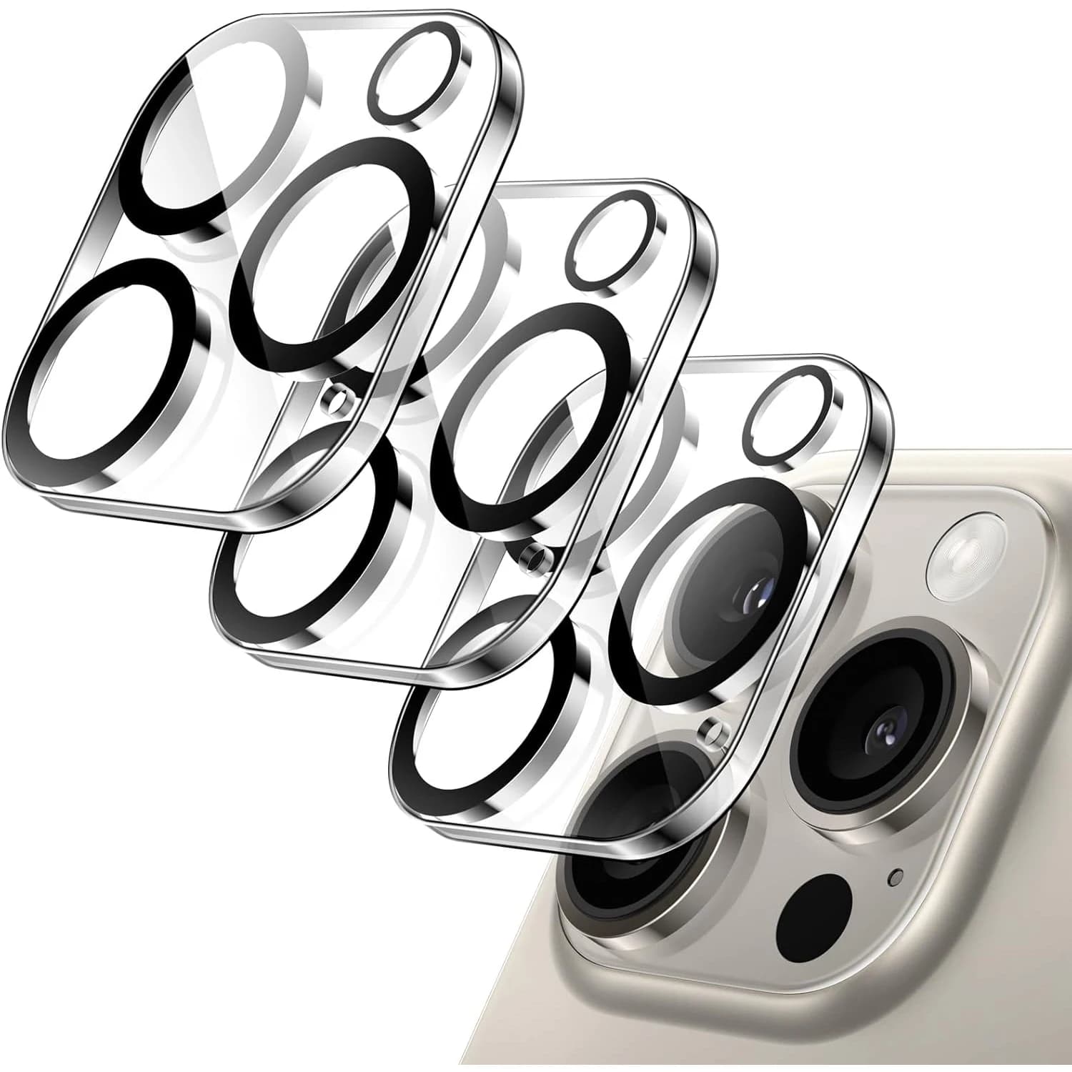 Pellicola Protettiva per Lenti HD 2/4 Pezzi per iPhone 16 Pro/16 Pro Max, Protezione Schermo 9H