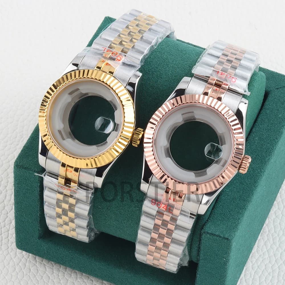 Women 33mm NH05 Watch Case 100m Waterproof for Seiko Datejust NH05 NH06 Movement Sapphire Glass Stainless Steel jubilee Bracelet