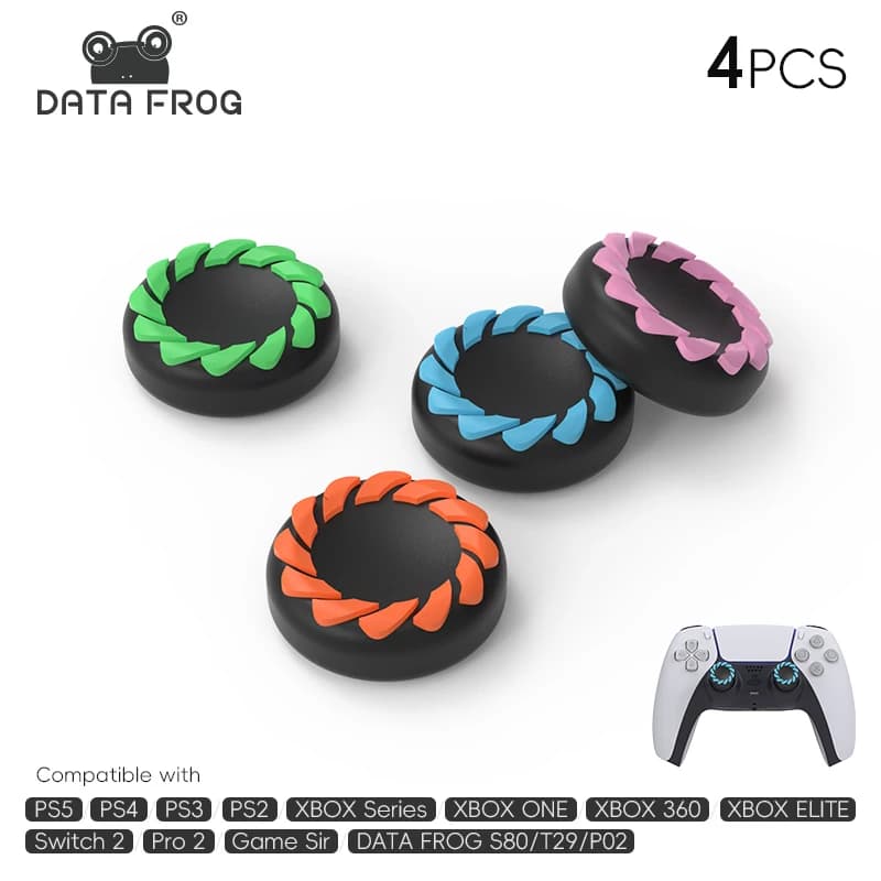 DATA FROG 4PCS Thum Grips per Switch Pro Controller di gioco per PS5 PS4 PS3 Controller Xbox Series Xbox 360 Joystick analogico