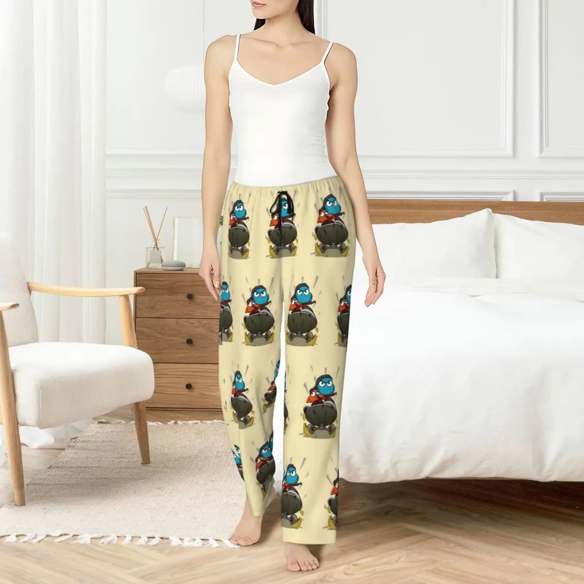 Custom Women's Pants The Amazing World Of Gumball Print Funny cartoons Night pants for sleeping with pockets