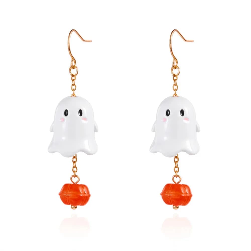 Orecchini Punk in Lega per Halloween, Orecchini a Perno a Forma di Fantasma e Zucca per il Trick or Treat, Set di Gioielli Personalizzati, Orecchini Pendenti a Fantasma Hipster
