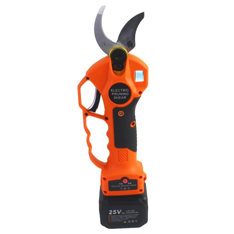 Electric pruning shears for industrial garden, powered by lithium battery, bypass type, portable steel blade for thick orchard branches