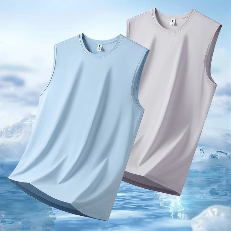 T-shirt alla Moda in Seta Ghiaccio Leggera e Traspirante per Allenamento di Basket all'Aperto, Assorbente e ad Asciugatura Rapida