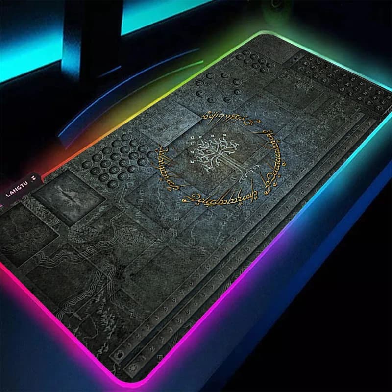 Tappetino per mouse RGB retroilluminato 90x40 cm T-The Lord of the Rings Accessori per giocatori di computer Tappetino per mouse LED Tappetino per tastiera Tappetino per scrivania