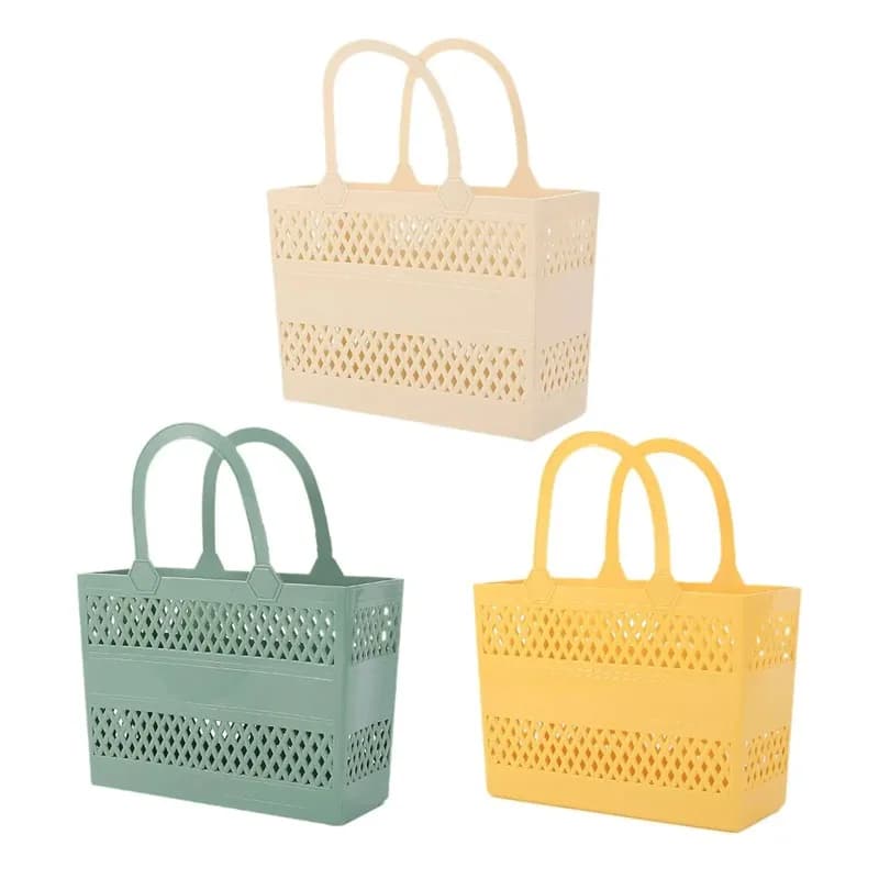 1pcs Shower Basket with Handles Portable Large Capacity Household Storage Box Shopping Basket for Camp Bathroom Beach Dorm Gym
