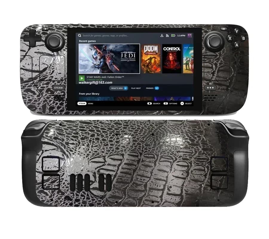Adesivo per notebook alla moda per Valve Steam Deck Palmari da gioco da 7 pollici Protezione in vinile in fibra di carbonio per laptop