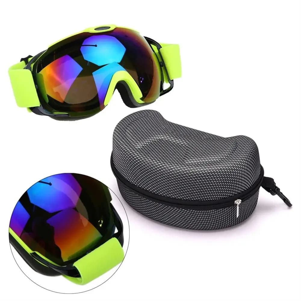 Custodia Nera Impermeabile in EVA con Cerniera per Occhiali da Sole Sportivi, Custodia per Occhiali da Sci, Custodia per Occhiali da Snowboard, Scatola per Maschere da Sci