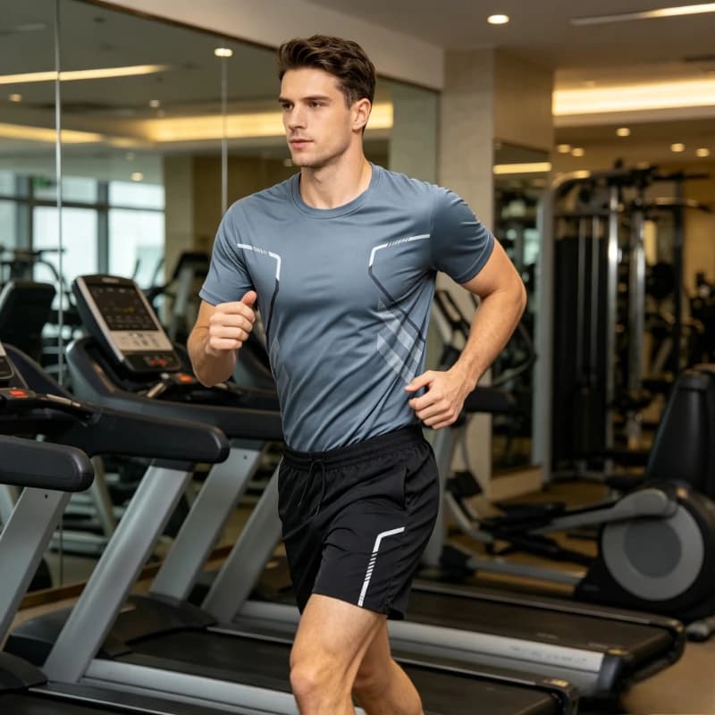 Men's Quick Dry Fitness Suit Sets Summer Breathable Running T-Shirts Short Soft Elasticity Gym Fitness Suits Outdoor Sports Sets