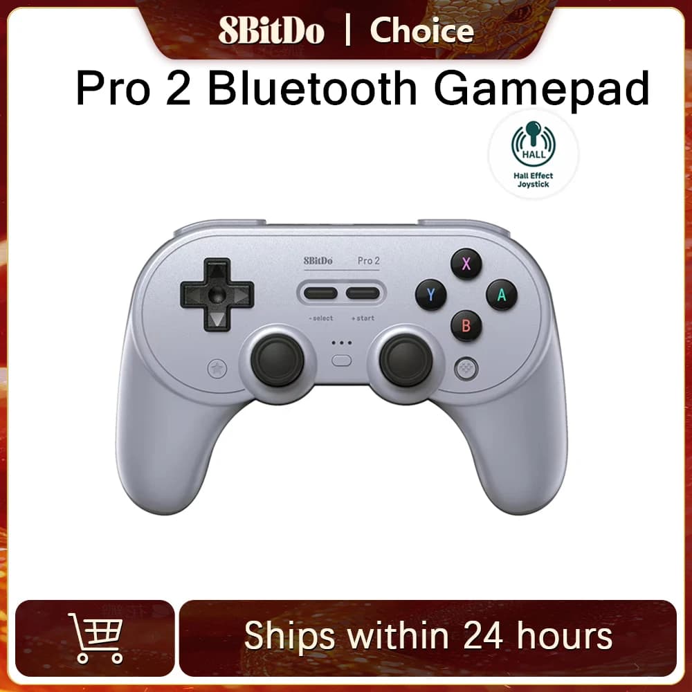 Gamepad Bluetooth 8Bitdo Pro 2 per Nintendo Switch 2, Controller Wireless con Joystick a Effetto Hall per Windows, Android, macOS, Steam