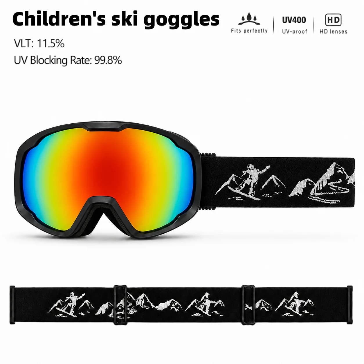 Kids High-Quality Outdoor Sports Ski Goggles Spherical HD Anti-Fog UV400 Wind Dust Proof Eyewear for Cycling And Skiing