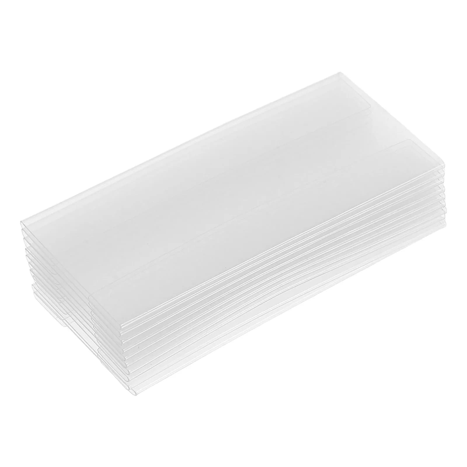10 Pezzi di Custodie Trasparenti in Plastica per Schede, Etichette per Scaffali, Portaetichette Vuoti Riutilizzabili, Coperture Trasparenti in PVC per Etichette