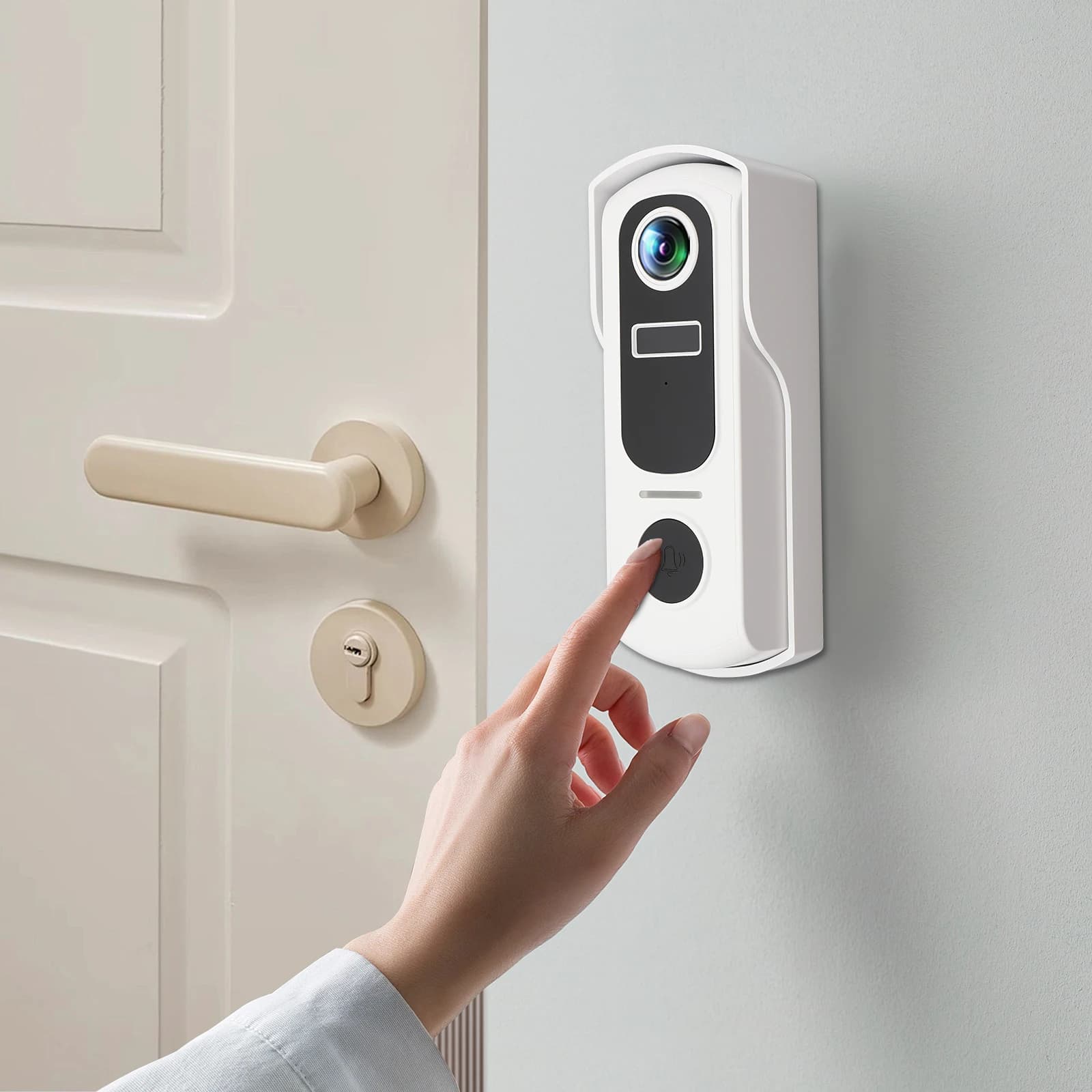 WiFi Doorbell, Wireless Smart Video Doorbell- 2K HD 110° Wide Angle IP65 WaterproofPIR Motion Detection Night Vision Two-Way Audio Mobile App Alert AI Human Recognition Battery Powered