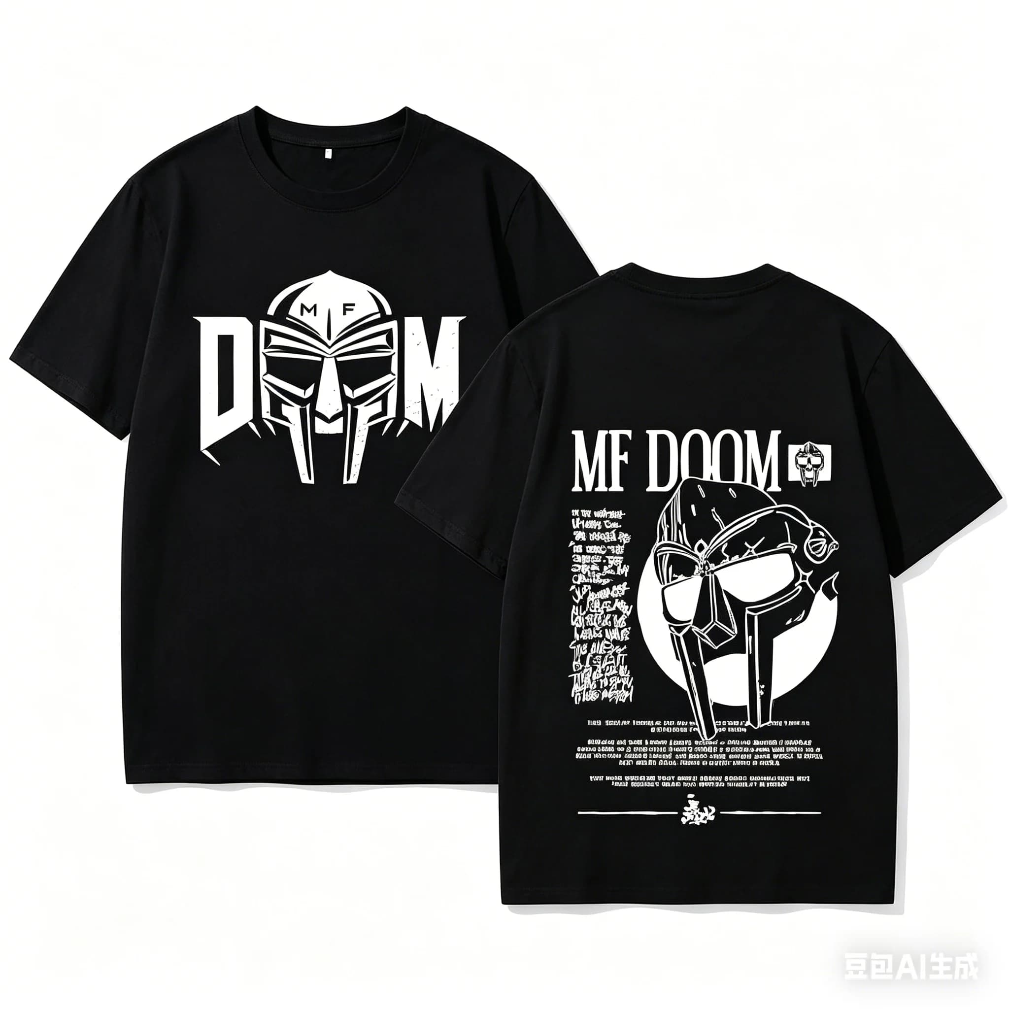 T-shirt MF Lom Violent Clown Metal Face Mask, abbigliamento sportivo da rapper anni '90 per uomo e donna, in puro cotone a maniche corte