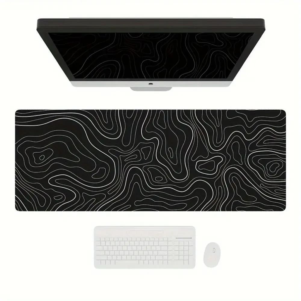 Professional Gaming Topographic Shape Gaming Mouse Pad Anti-Slip Wear-Resistant Keyboard Pad Table Mat Office Use
